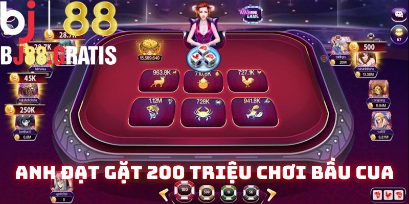 Anh Đạt gặt 200 triệu từ bí quyết chơi Bầu Cua Bj88
